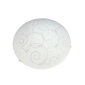 Round Flushmount Ceiling Light with Scroll Swirl Design