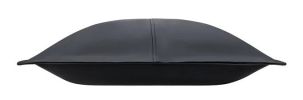 Atlas Black Faux Leather Pillow