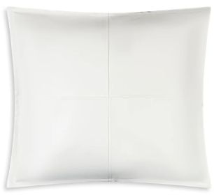 Atlas White Faux Leather Pillow