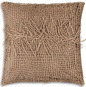 Atlas Beige Tassle Pillow