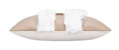 Atlas Ivory Beige Faux Fur Lumbar Pillow