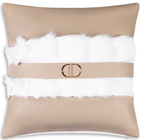 Atlas Ivory Beige Faux Fur Pillow