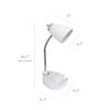 Gooseneck Organizer Desk Lamp with Holder and USB Port, White