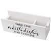 Pantry Picks Farmhouse 15.75" Wooden Kitchen Countertop Organizer for Plates, Cups, Utensils, Napkins, Condiments "Take One or do the Dishes… You Choo