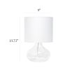 Glass Raindrop Tabletop Lamp with Fabric Shade, Clear with White Shade