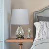 Kissy Pear Table Lamp with Gray Fabric Shade