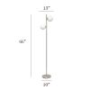 Mid-Century Modern Floor Lamp, Globe Shade, Brushed Nickel