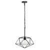 1 Light 16" Modern Metal Wire Paragon Hanging Ceiling Pendant Fixture, Black