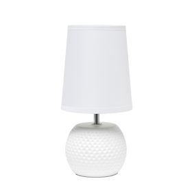 Studded Texture Ceramic Tabletop Lamp, White