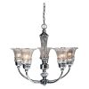 5 Light Glass Ceiling Glacier Petal Chandelier