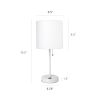 White Stick Lamp with USB charging port and Fabric Shade 2 Pack Set, White