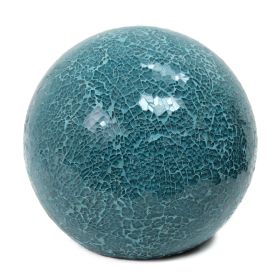 1 Light Mosaic Stone Ball Tabletop Lamp, Teal