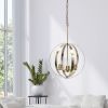 3-Light 18" Adjustable Industrial Globe Hanging Metal and Clear Glass Ceiling Pendant for Kitchen Foyer Hallway Bedroom Living Room Dining Room, Antiq