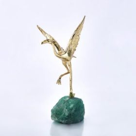 Home Decor Harlow Gold Bird on Rock -B