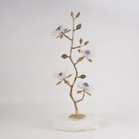 Home Decor Gold and Amethyst Flower Tree