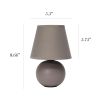 Mini Ceramic Globe Tabletop Lamp, Gray