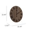 Handsome 21" Rustic Farmhouse Wood Wall Clock, Restored Wood