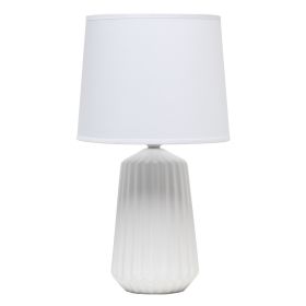 Off White Pleated Base Lamp