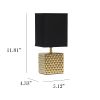 Contemporary Petite Hammered Metallic Gold Square Lamp