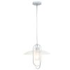 1 Light Elongated Metal Ceiling Pendant Light, White