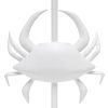 Shoreside Coastal White and Polyresin Pinching Crab Shaped Desk Lamp with Light Beige Fabric Drum Shade