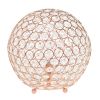 Elipse Medium 10" Contemporary Metal Crystal Round Sphere Glamourous Orb Table Lamp for Living Room, Bedroom, Entryway, Office, Foyer, Home Décor, Ros