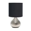 Hammered Silver Drip Mini Tabletop Lamp, Black