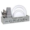 Pantry Picks Farmhouse 17." Wooden Kitchen Countertop Organizer for Plates, Cups, Utensils, Napkins, Condiments "Take One or do the Dishes… You Choose