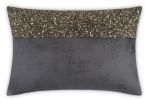 Lena Charcoal Gold Lumbar Pillow