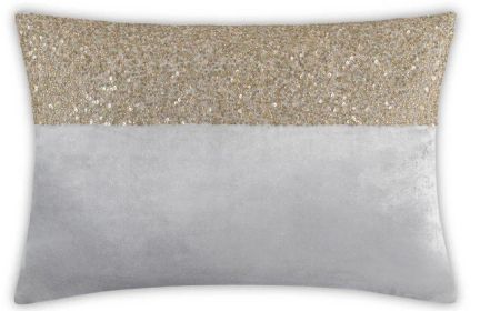 Lena Grey Gold Lumbar Pillow