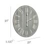 Wood Plank 23" Large Rustic Coastal Wall Clock, Dark Gray Wash