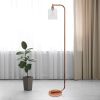 Antique Industrial Style Iron Floor Lamp with Glass Shade, Rose Gold