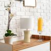 Ceramic Hourglass Tabletop Lamp, Beige