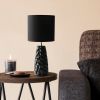 Sculpted Ceramic Tabletop Lamp, Black