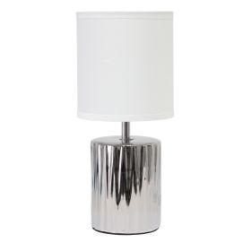 Contemporary Ruffled Metallic Chrome Capsule Lamp