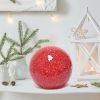 1 Light Mosaic Stone Ball Tabletop Lamp, Red