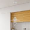 1 Light Elongated Metal Ceiling Pendant Light, White