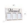 3 Photo Collage Frame 4x6 Picture Frame, White Wash "Blessed"