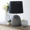 Round Concrete Tabletop Lamp, Black