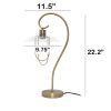 Modern Metal Scroll Table Lamp, Antique Brass