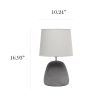 Round Concrete Tabletop Lamp, Gray