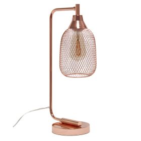 Industrial Mesh Desk Lamp, Rose Gold