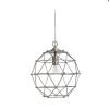 1 Light Hexagon Industrial Rustic Ceiling Pendant Light, Brushed Nickel