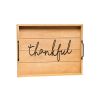 Decorative Wood Serving Tray w/ Handles, 15.50" x 12", "Thankful"