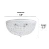 Crystal Glam 2 Light Ceiling Flush Mount, White