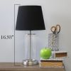 Encased Metal and Clear Glass Tabletop Lamp, Brushed Nickel and Black