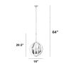 3-Light 18" Adjustable Industrial Globe Hanging Metal and Clear Glass Ceiling Pendant for Kitchen Foyer Hallway Bedroom Living Room Dining Room, Chrom