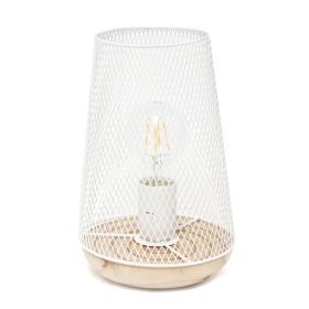 White Wired Mesh Uplight Table Lamp