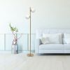 Mid-Century Modern Floor Lamp, Globe Shade, Gold