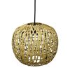 1-Light 11.38" Bohemian Farmhouse Coastal Woven Paper Shade Ceiling Pendant, Natural